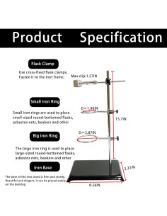 Soporte de Laboratorio Suprwin 40 cm con Abrazaderas 2