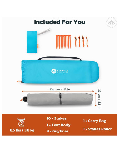 Carpa de Playa Easthills Outdoors XL 4-6 Personas UPF 50+