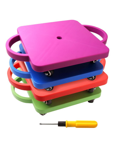 Patinete de Plástico GSE con Mangos para Niños 4 Ruedas