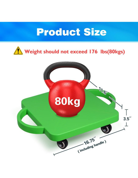 Patinete de Plástico GSE con Mangos para Niños 4 Ruedas