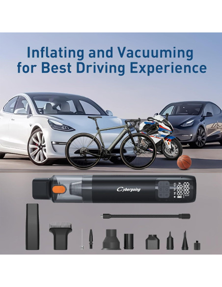 Compresor de Aire CYBERGOING 150 PSI y Aspiradora 12000Pa