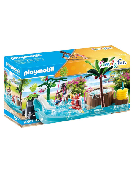 Piscina Infantil PLAYMOBIL 70611 con Tobogán y Jacuzzi