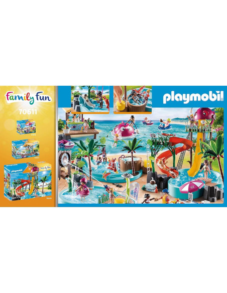 Piscina Infantil PLAYMOBIL 70611 con Tobogán y Jacuzzi