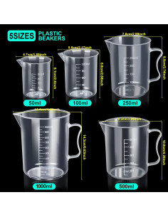 Juego de Cilindros y Vasos Graduados Teenitor 10 Piezas 2