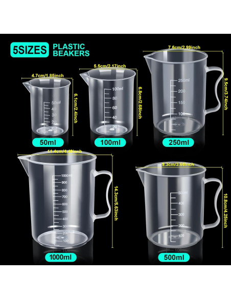 Juego de Cilindros y Vasos Graduados Teenitor 10 Piezas