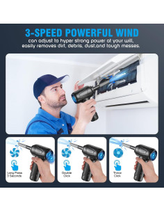 Soplador de Aire Comprimido y Aspiradora CAGIWIRU 4 en 1 160000RPM 2