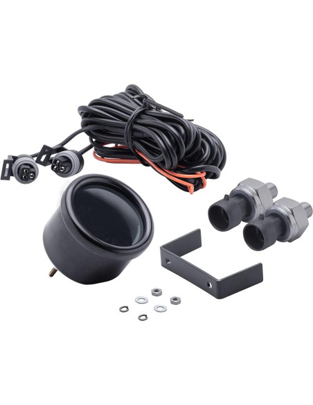 Manómetro Digital CNRAQR 52mm Doble Pantalla 0-15 Bar Rojo