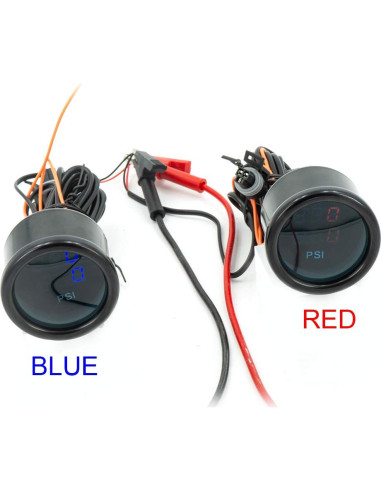 Manómetro Digital CNRAQR 52mm Doble Pantalla 0-15 Bar Rojo