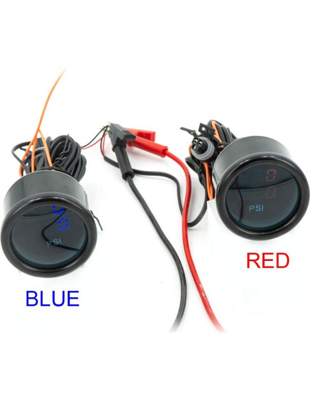 Manómetro Digital CNRAQR 52mm Doble Pantalla 0-15 Bar Rojo