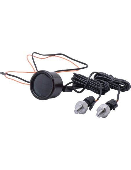 Manómetro Digital CNRAQR 52mm Doble Pantalla 0-15 Bar Rojo