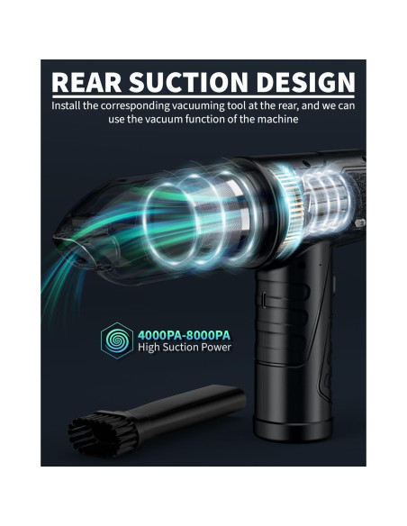 Soplador de Aire Comprimido Jicawz 3 Velocidades 95000RPM Soplador de Aire Comprimido Jicawz 3 Velocidades 95000RPM