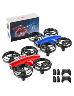 Drone TOMZON A24 para Niños - 2 Paquetes, Rojo y Azul