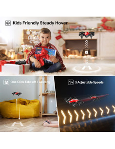 Drone TOMZON A24 para Niños - 2 Paquetes, Rojo y Azul 2