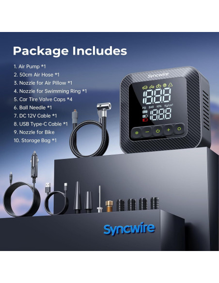 Compresor de Aire Portátil Syncwire Inflate 280 150 PSI