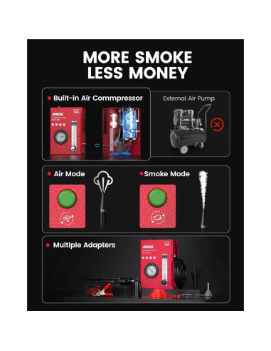 ANCEL S3000 PRO Máquina de Humo Automotriz con Manómetro