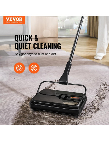 Barrendero Manual VEVOR para Alfombras - 0.82 kg, Negro