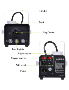 Máquina de Niebla JDR FM-1 500W Control Remoto y LED 2