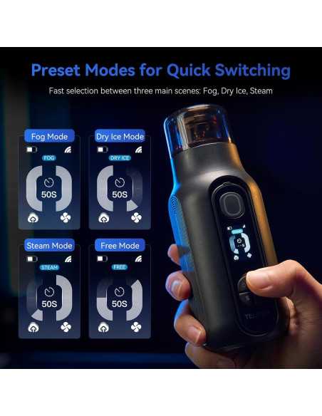 Máquina de Niebla TELESIN C40 Portátil 40W con Control Remoto