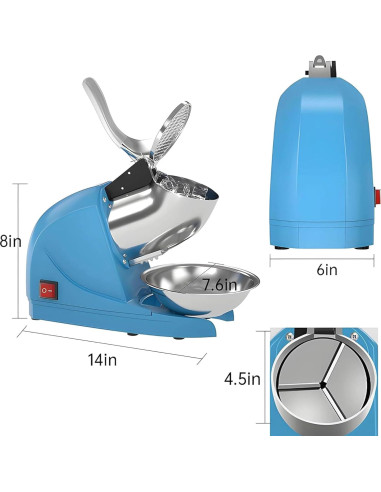 Máquina de Hielo Raspado Greatrue 380W 130kg/h Azul