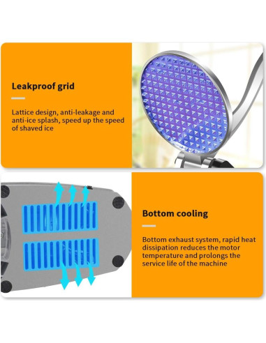 Máquina de Hielo Raspado Greatrue 380W 130kg/h Azul