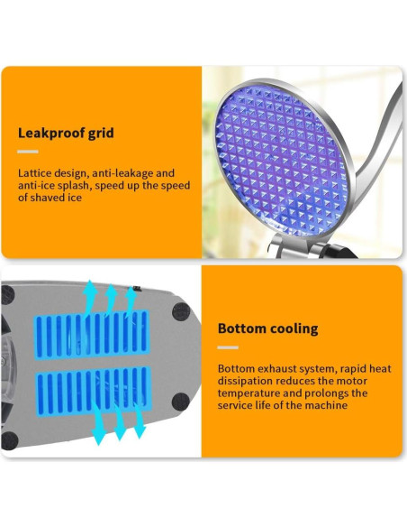 Máquina de Hielo Raspado Greatrue 380W 130kg/h Azul Máquina de Hielo Raspado Greatrue 380W 130kg/h Azul