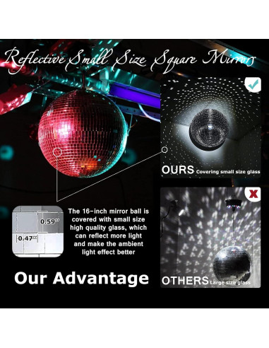 Bola de Espejo Grande Youdepot 40,64 cm Decoración Fiesta