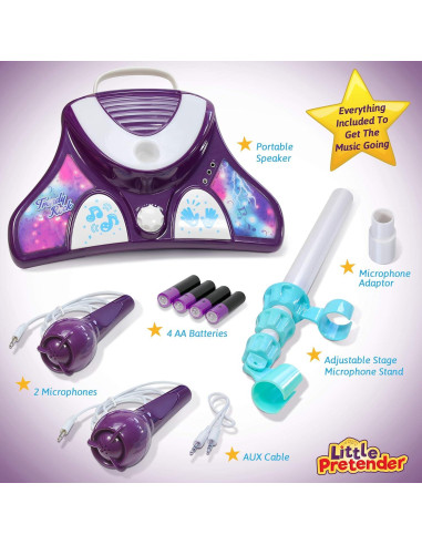 Karaoke para Niños Little Pretender con 2 Micrófonos y Luces