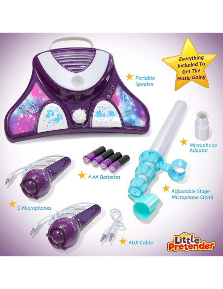 Karaoke para Niños Little Pretender con 2 Micrófonos y Luces