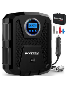 Compresor de Aire FORTEM 12V 150 PSI con Luz LED y Medidor