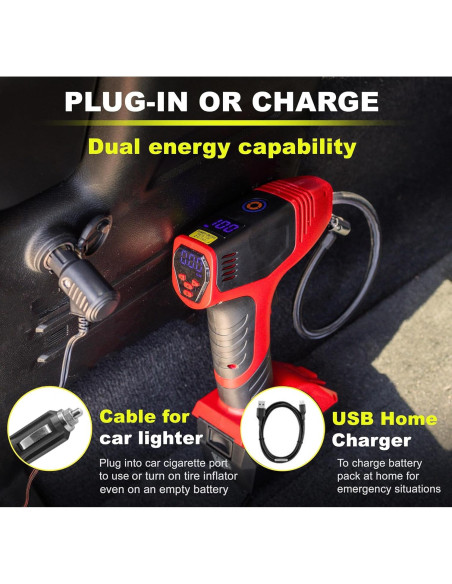 Inflador de Neumáticos BULLSEYE PRO 150 PSI Recargable USB