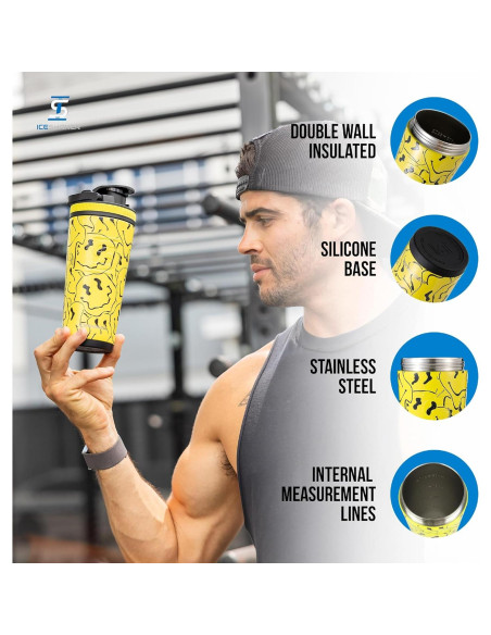 Botella Agitadora Acero Inoxidable Ice Shaker 770ml Aislada