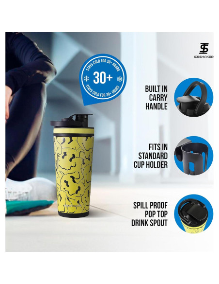 Botella Agitadora Acero Inoxidable Ice Shaker 770ml Aislada