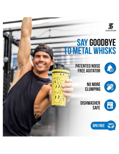 Botella Agitadora Acero Inoxidable Ice Shaker 770ml Aislada