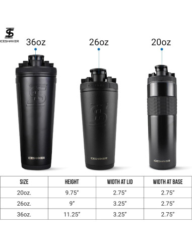 Botella Agitadora Acero Inoxidable Ice Shaker 770ml Aislada