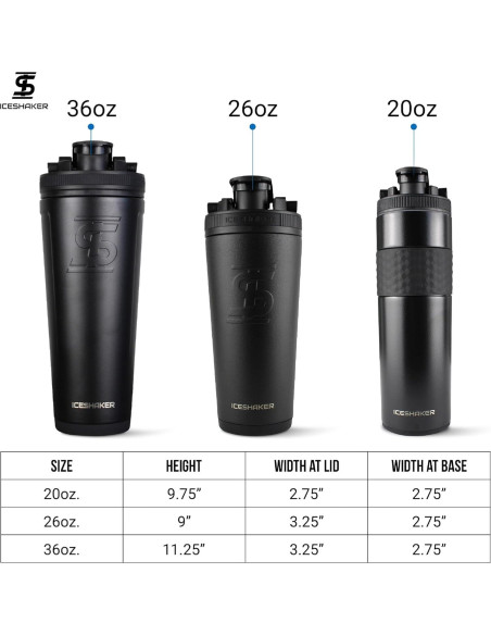 Botella Agitadora Acero Inoxidable Ice Shaker 770ml Aislada