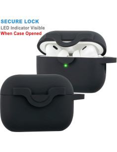 Funda de silicona VOTILE para AirPods Pro 2 - Negro con llavero 2