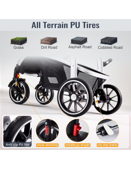 Cochecito 2 en 1 Hagaday Azul Reversible Plegable