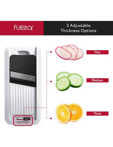 Cortador Mandolina 6 en 1 Fullstar Negro/Blanco - Rallador y Espiralizador