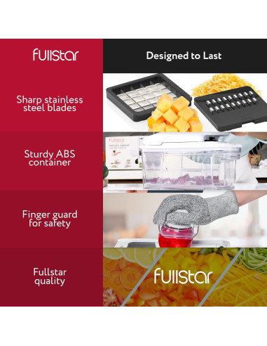 Cortador Mandolina 6 en 1 Fullstar Negro/Blanco - Rallador y Espiralizador