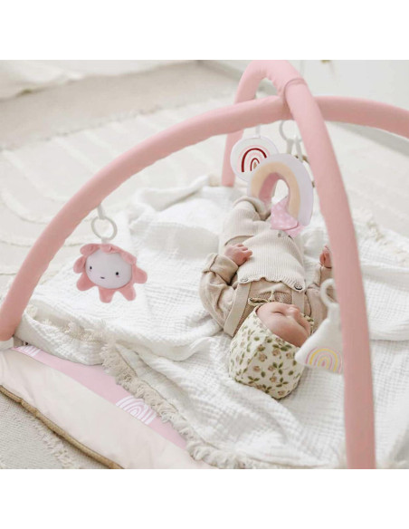 Alfombra de Juego Rosa Deluxe para Bebés con 6 Juguetes