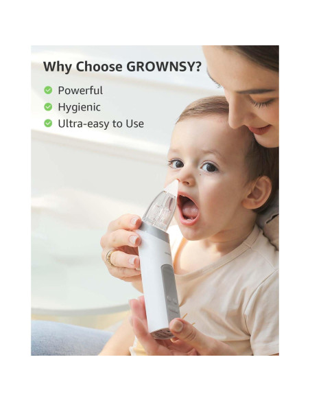 Aspirador Nasal Eléctrico GROWNSY para Bebés - Succión Potente