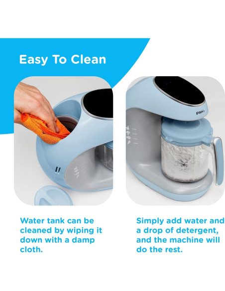 Procesador de Alimentos para Bebés EVLA'S, Licuadora y Vaporera Procesador de Alimentos para Bebés EVLA'S, Licuadora y Vaporera