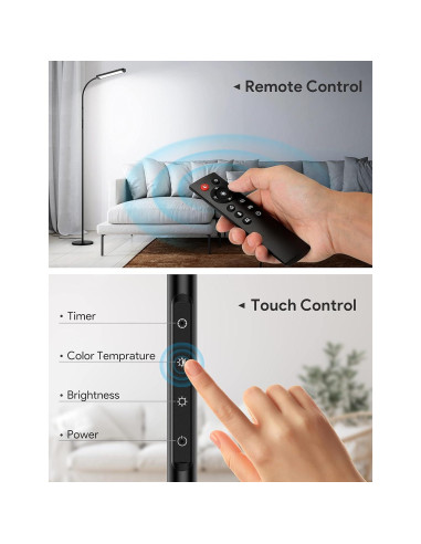 Lámpara de Pie LED MediAcous ME-FL01 5 Colores y Brillo