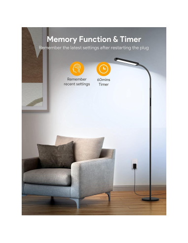 Lámpara de Pie LED MediAcous ME-FL01 5 Colores y Brillo