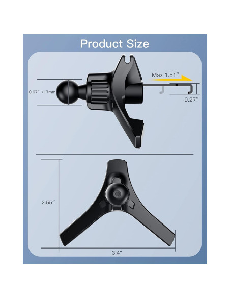 Clip Universal para Ventilación ZEEHOO para Coche 17 mm