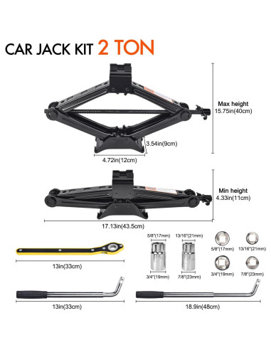 Kit de Gato de Coche Gurduenon 2T Tijera Universal