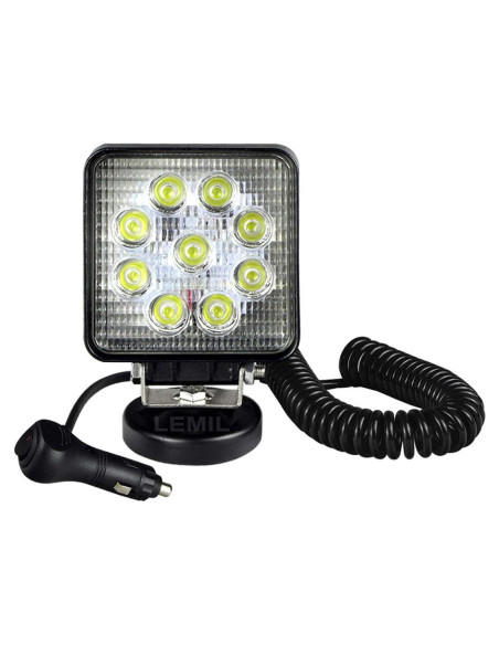 LEMIL Luz de Trabajo LED 27W Cuadrada 12V IP67