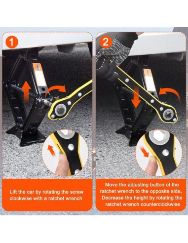 Kit de Gato de Coche Gurduenon 2T Tijera Universal