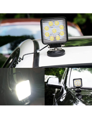 LEMIL Luz de Trabajo LED 27W Cuadrada 12V IP67