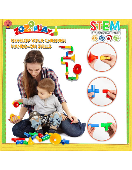 Juguete Educativo ZOZOPLAY 72 Piezas Bloques y Tubos Juguete Educativo ZOZOPLAY 72 Piezas Bloques y Tubos